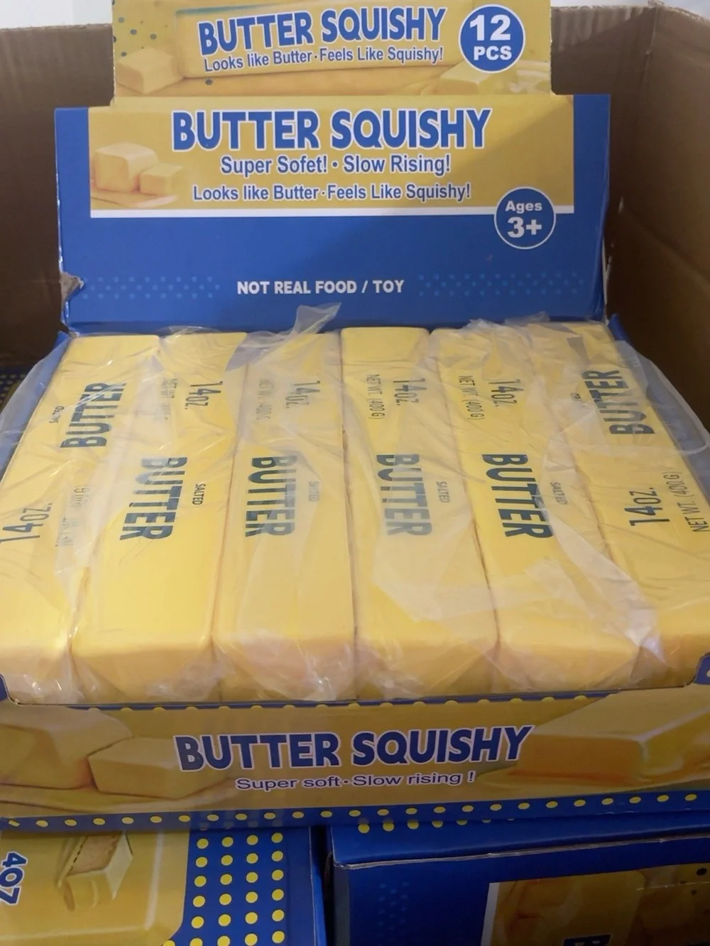 Salted Butter Stress Toy - Yellow 12-Pack Butter Squishy 14 oz Super Soft Slow R